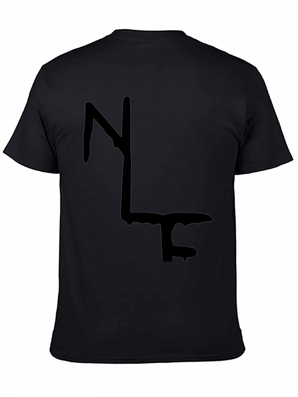 Modern Abstract Graphic Print Black T-Shirt
