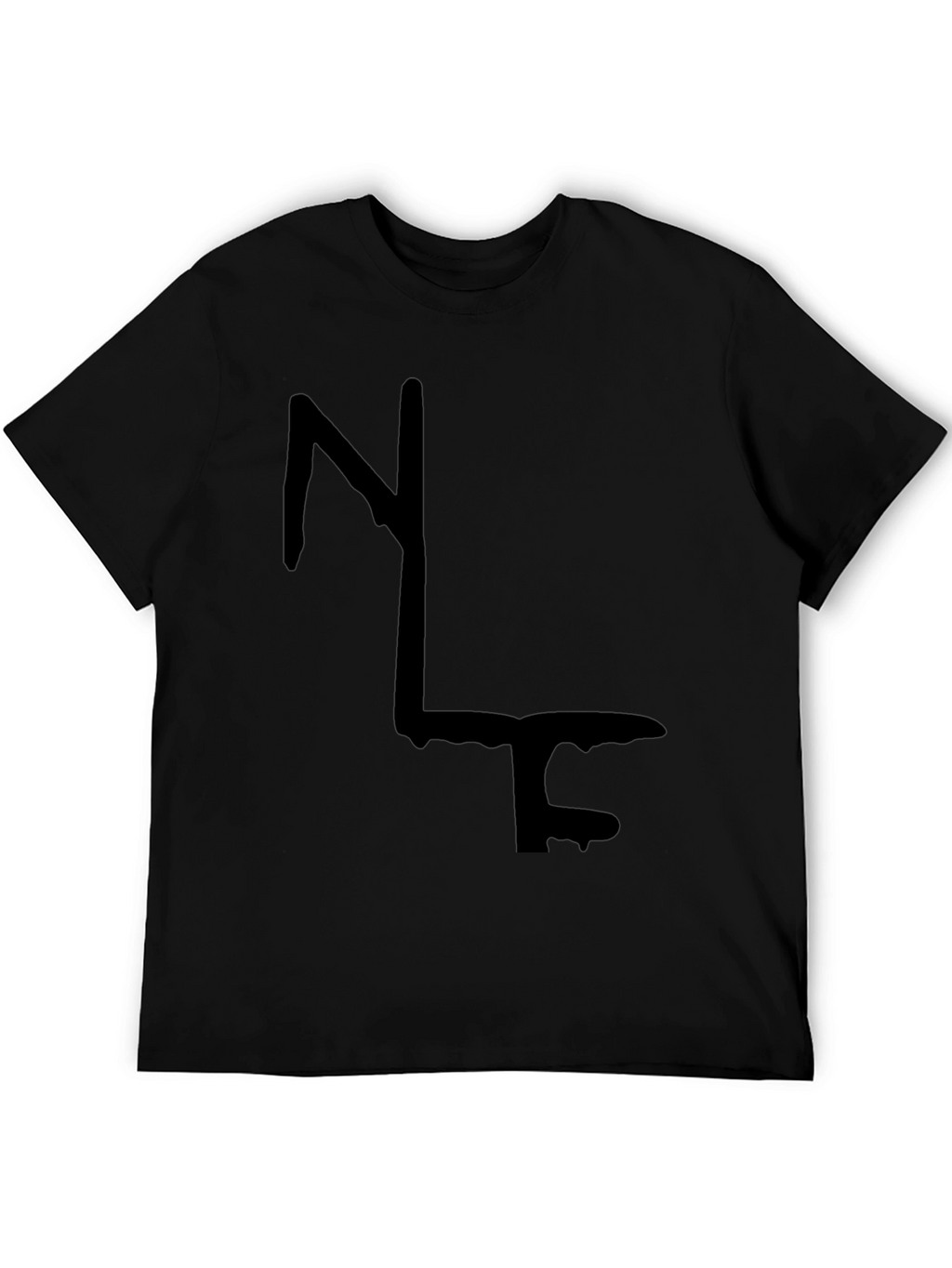 Modern Abstract Graphic Print Black T-Shirt