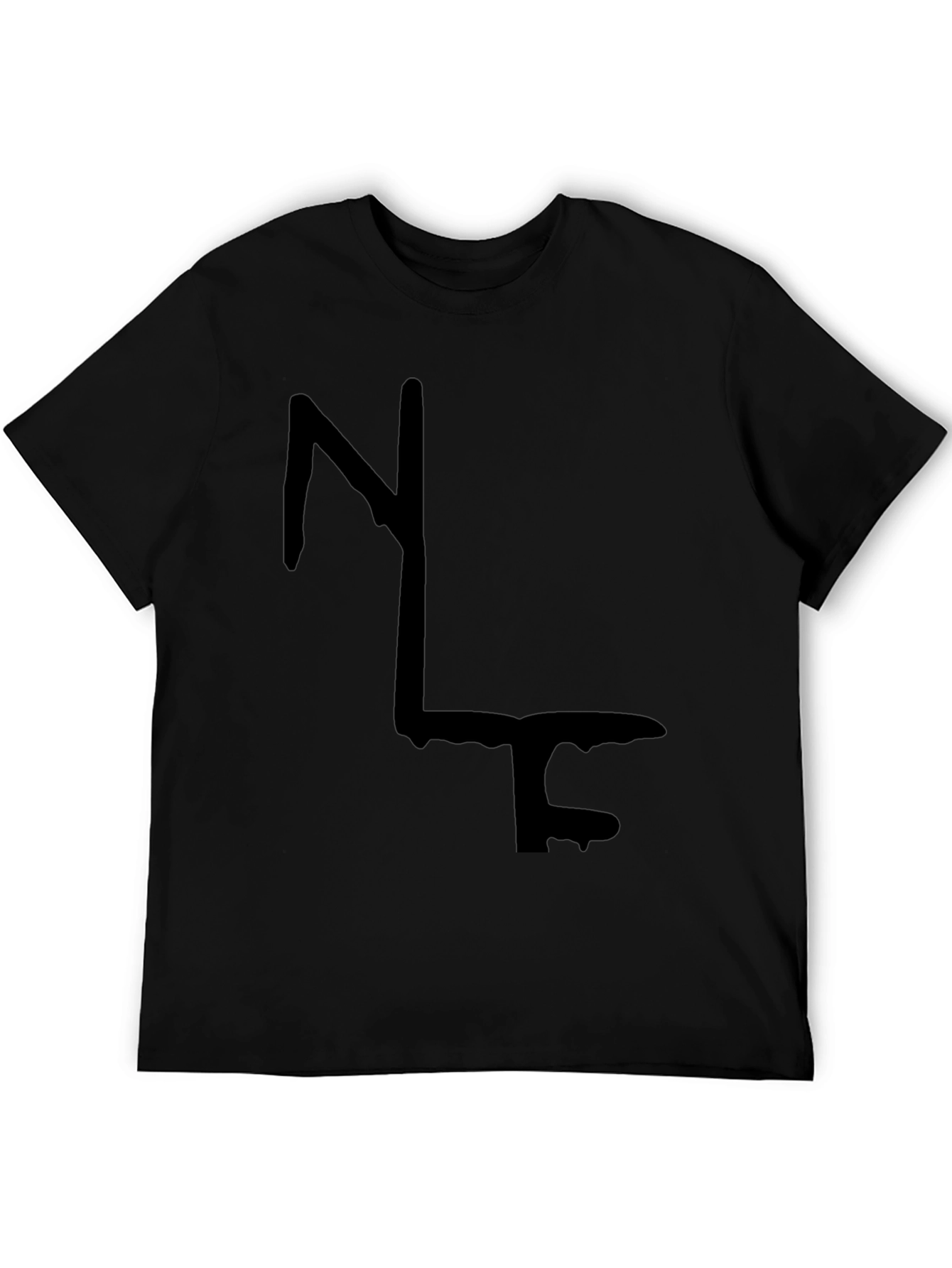 Modern Abstract Graphic Print Black T-Shirt