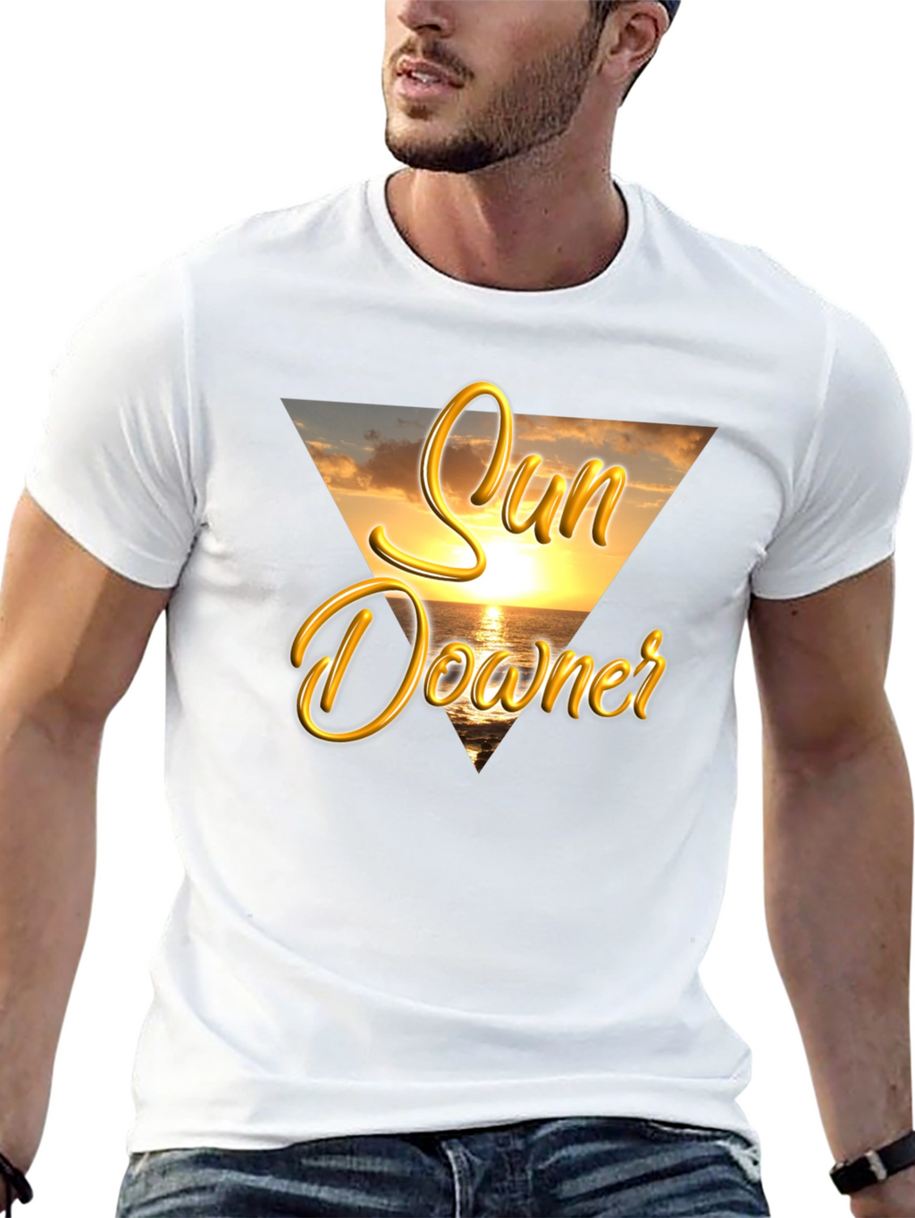 Sun Downer Graphic Tee - Beach Sunset Design