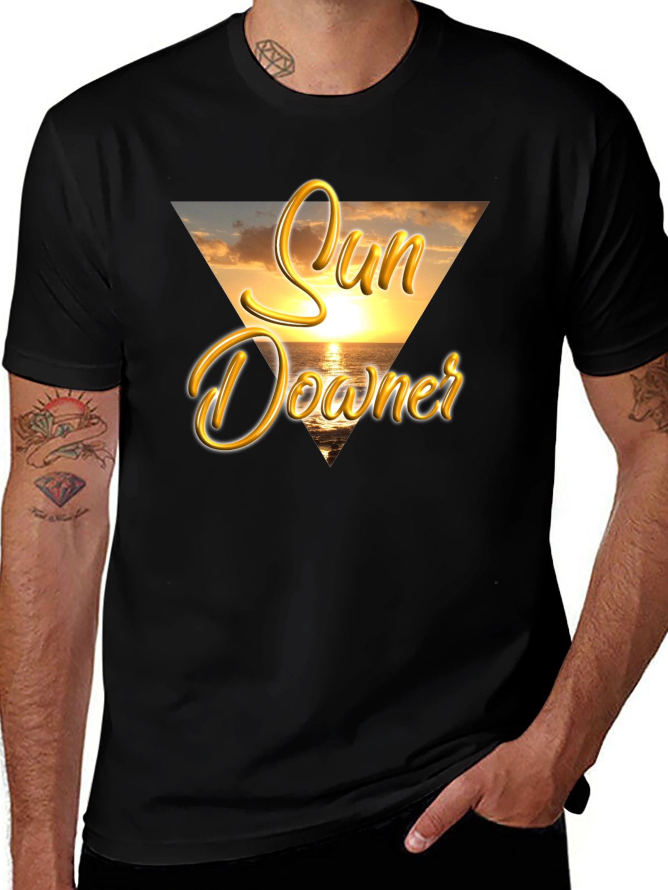 Sun Downer Graphic Tee - Beach Sunset Design