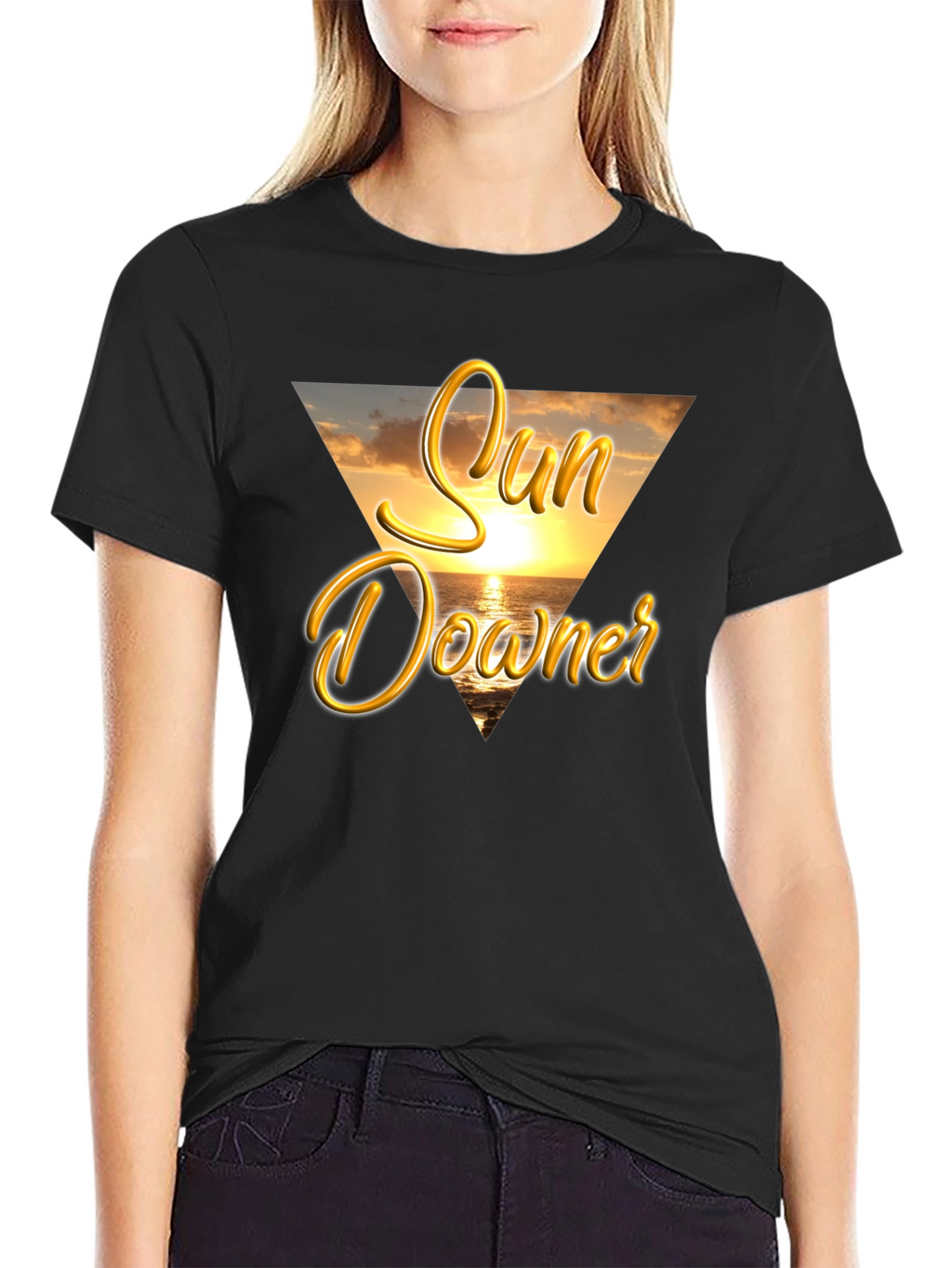 Sun Downer Graphic Tee - Beach Sunset Design