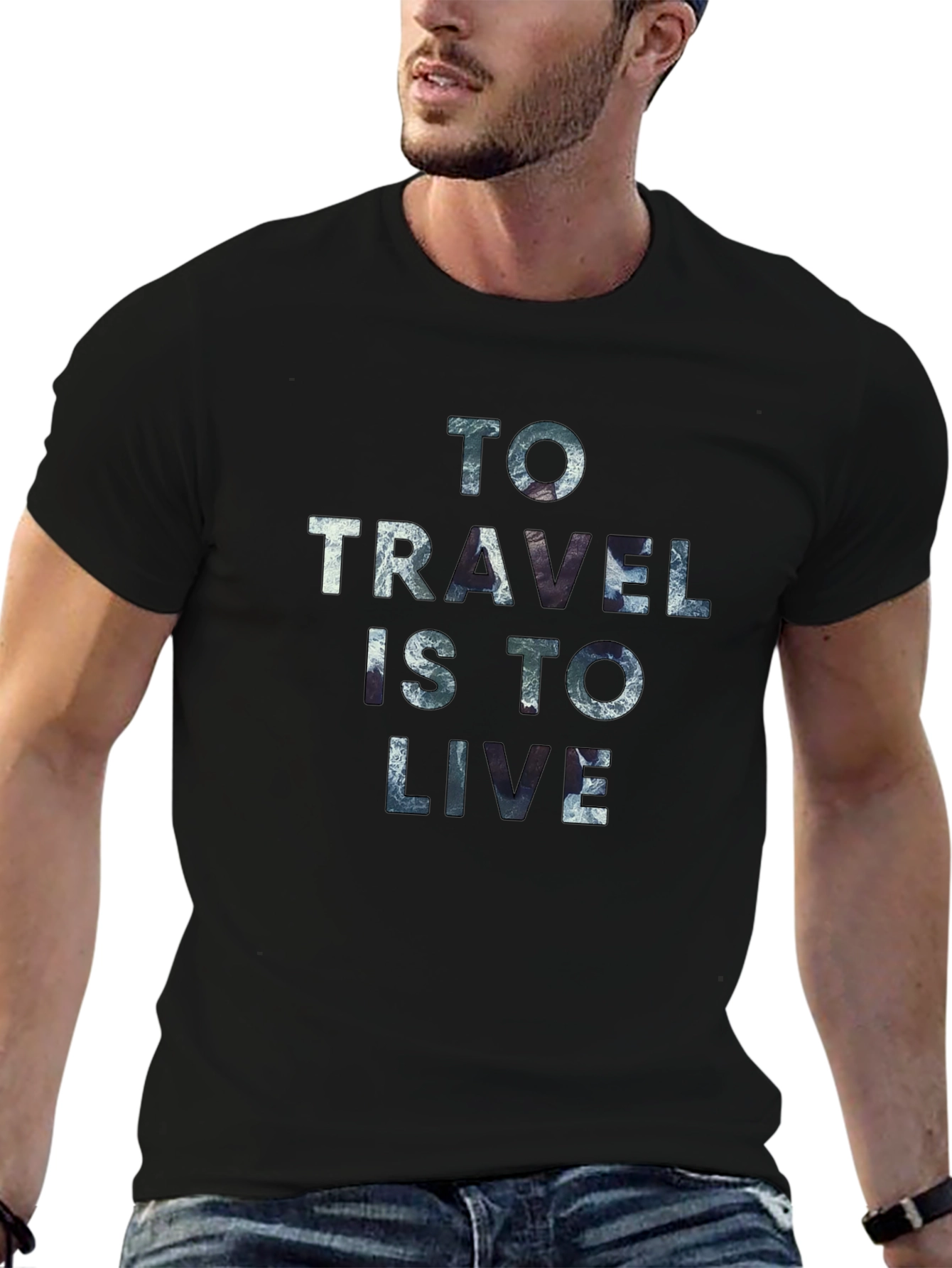 Travel is to Live Graphic Tee - Black