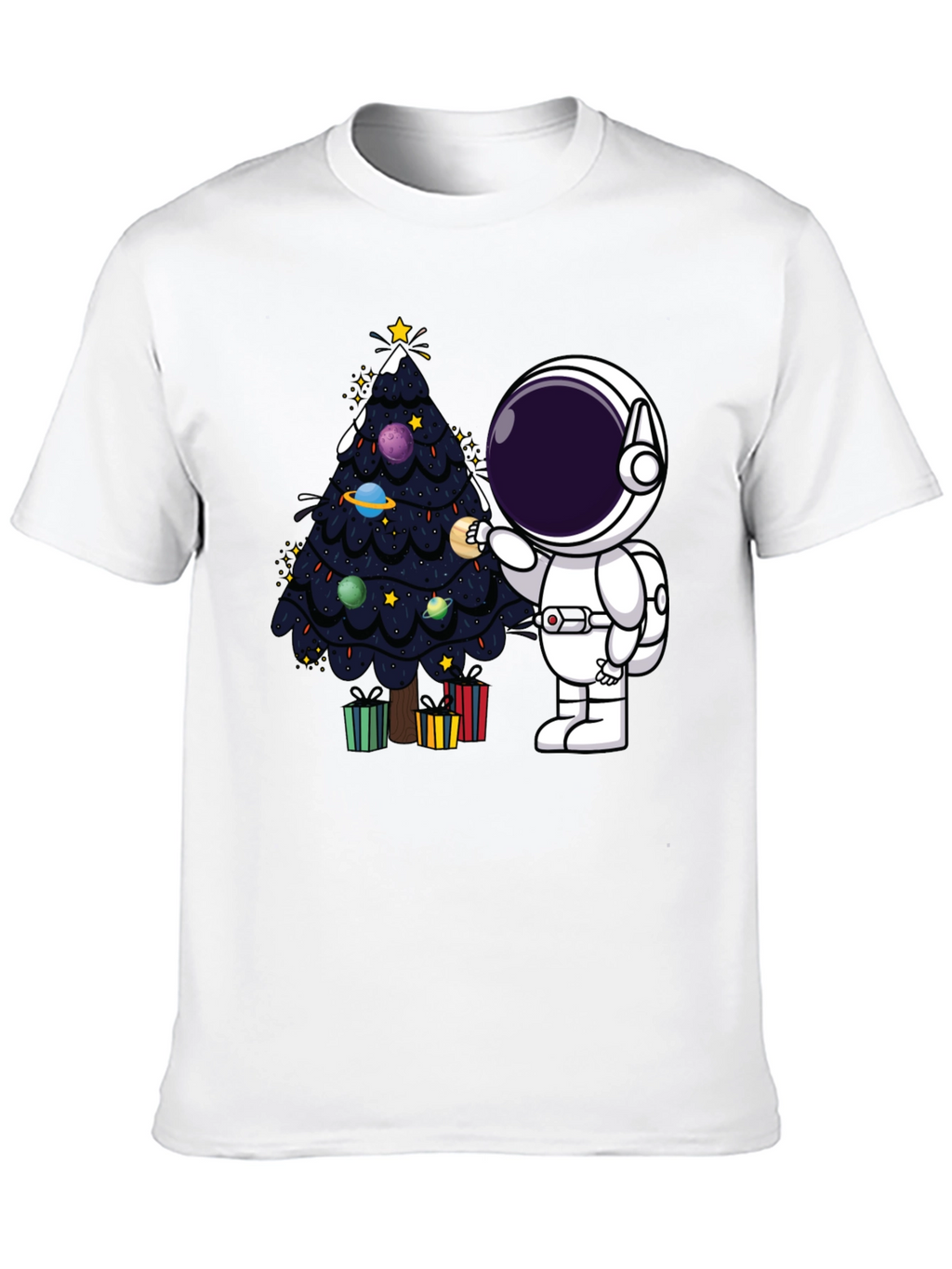 Astronaut Christmas Tree T-Shirt - Space Holiday Tee