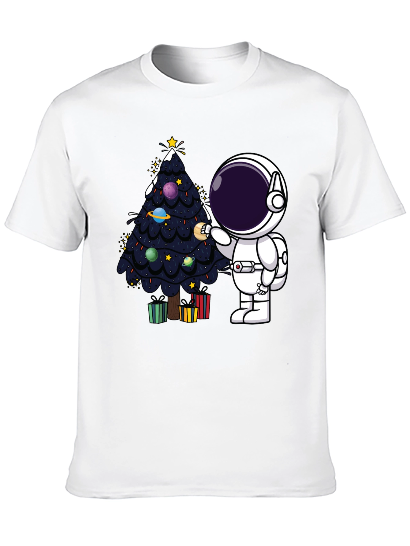 Astronaut Christmas Tree T-Shirt - Space Holiday Tee