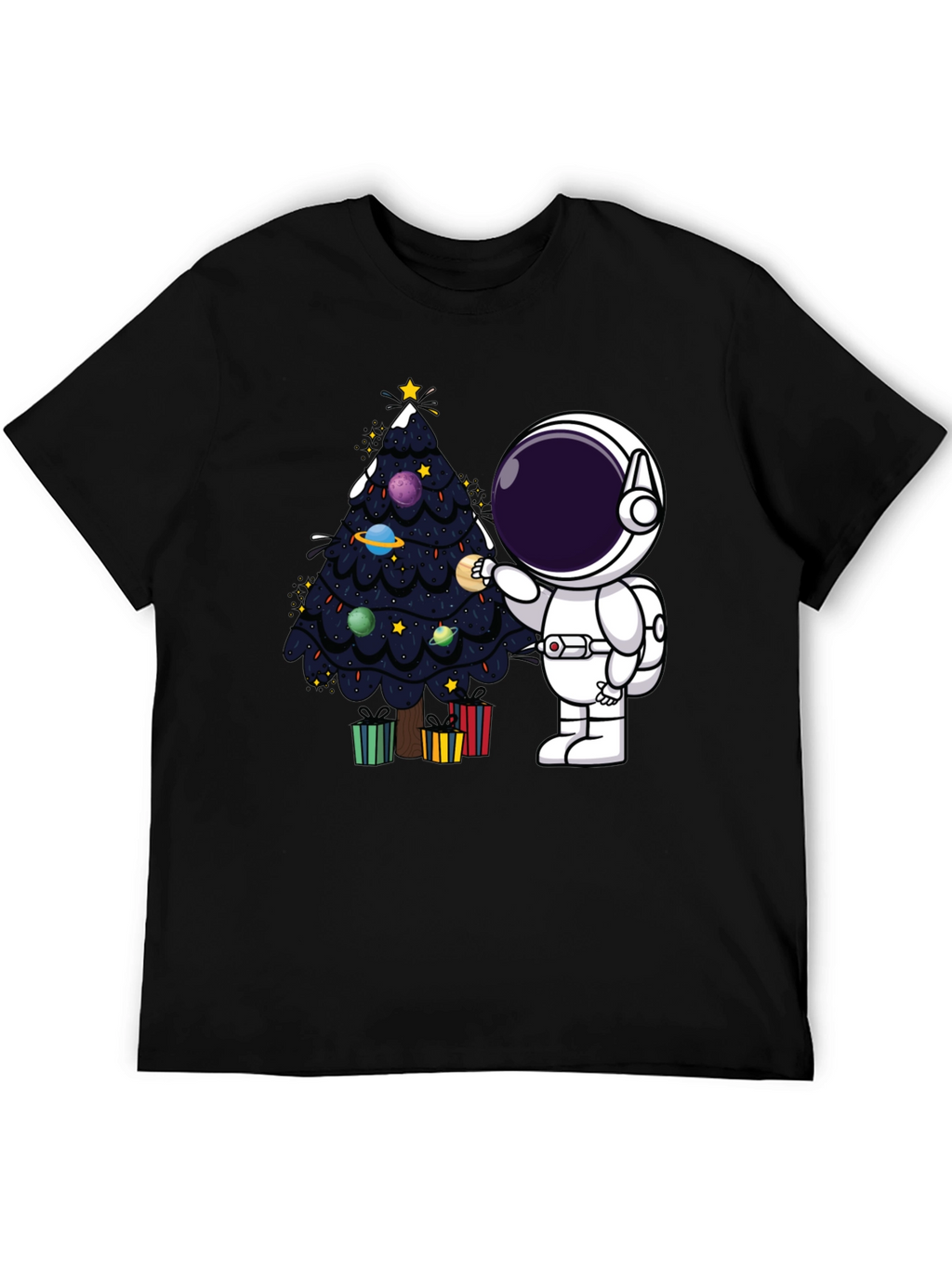 Astronaut Christmas Tree T-Shirt - Space Holiday Tee