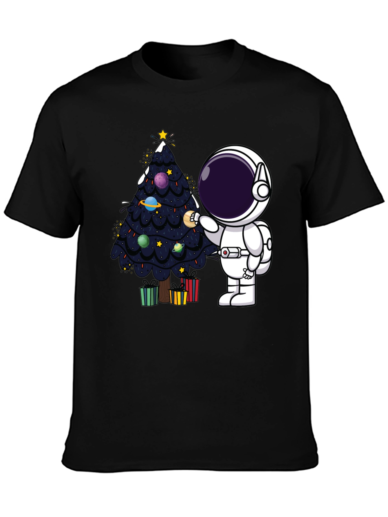 Astronaut Christmas Tree T-Shirt - Space Holiday Tee