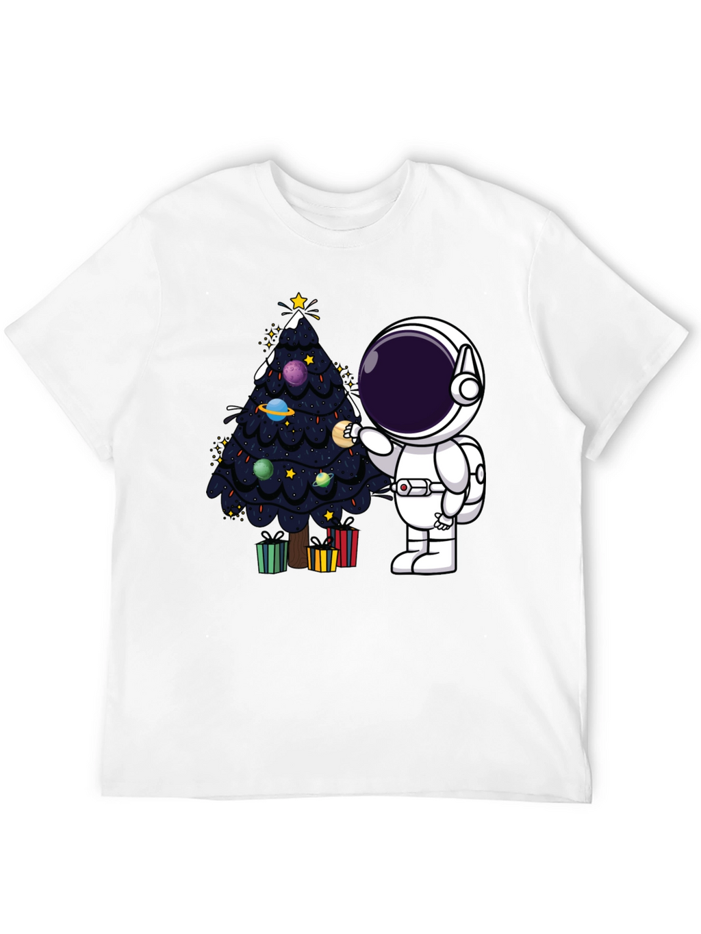 Astronaut Christmas Tree T-Shirt - Space Holiday Tee