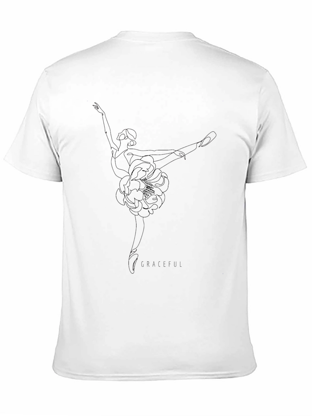 Elegant Black Tee with Subtle Floral Design