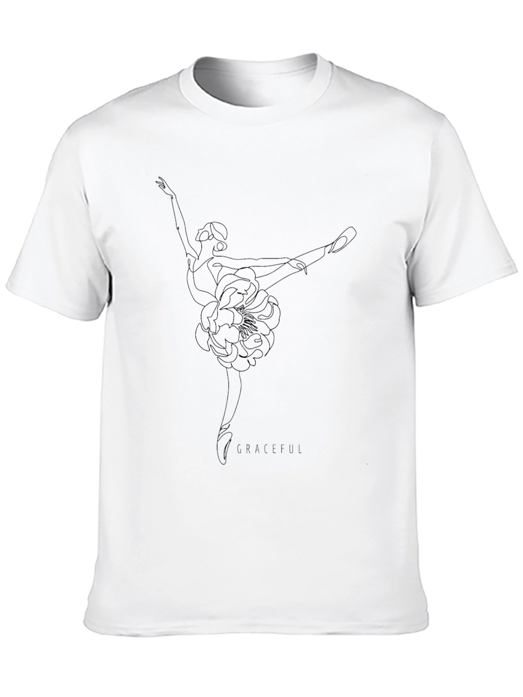 Elegant Black Tee with Subtle Floral Design