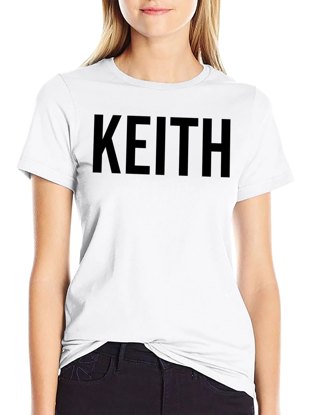 Keith Name Black T-Shirt - Custom Text Tee