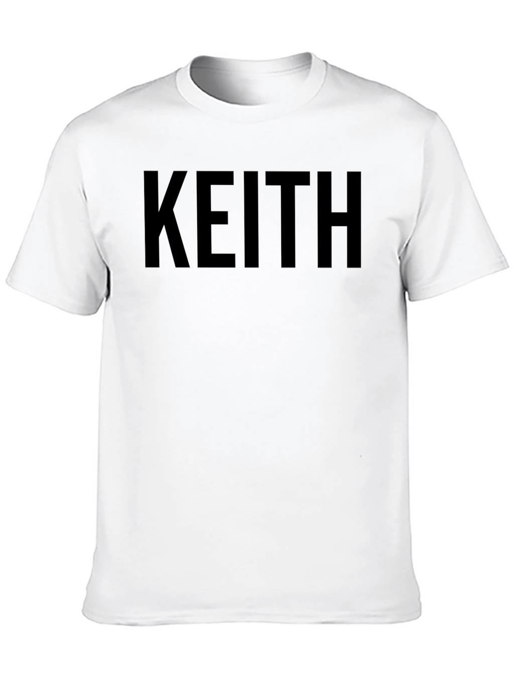 Keith Name Black T-Shirt - Custom Text Tee
