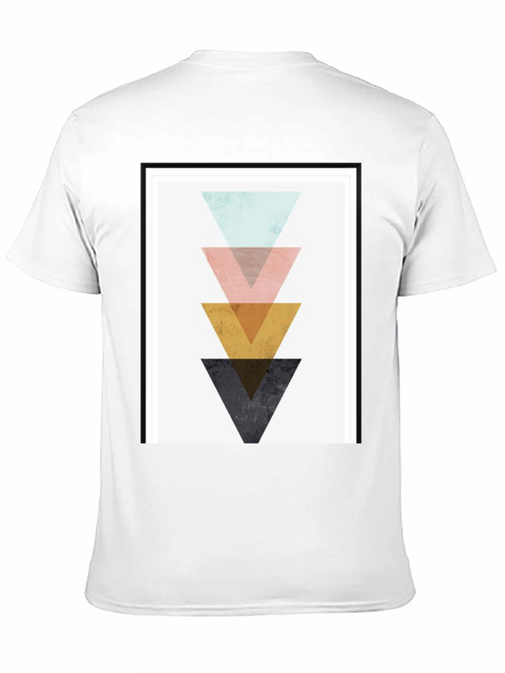 Geometric Triangle Graphic Print Black T-Shirt