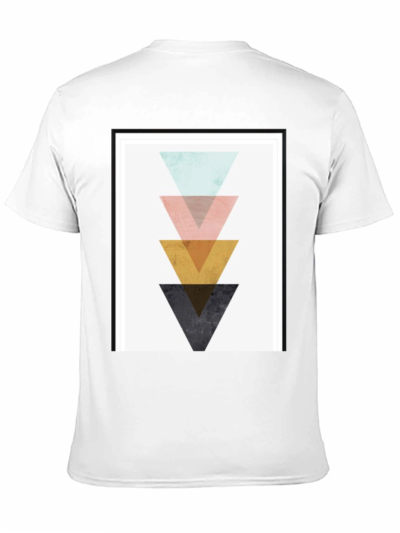 Geometric Triangle Graphic Print Black T-Shirt