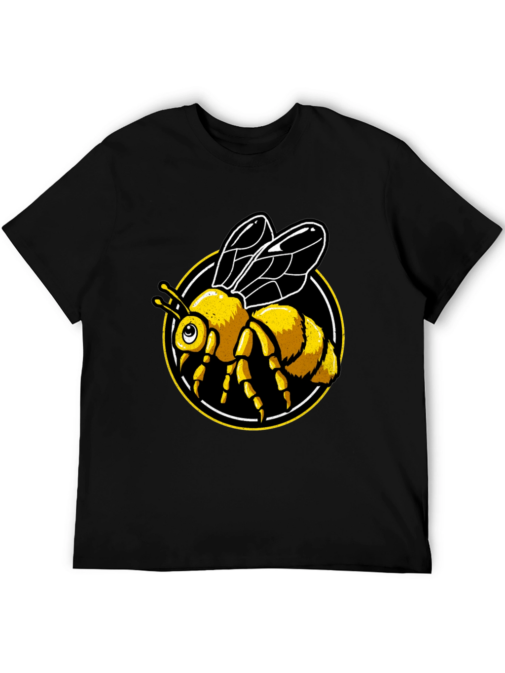 Bee Graphic Tee - Black Cotton T-Shirt