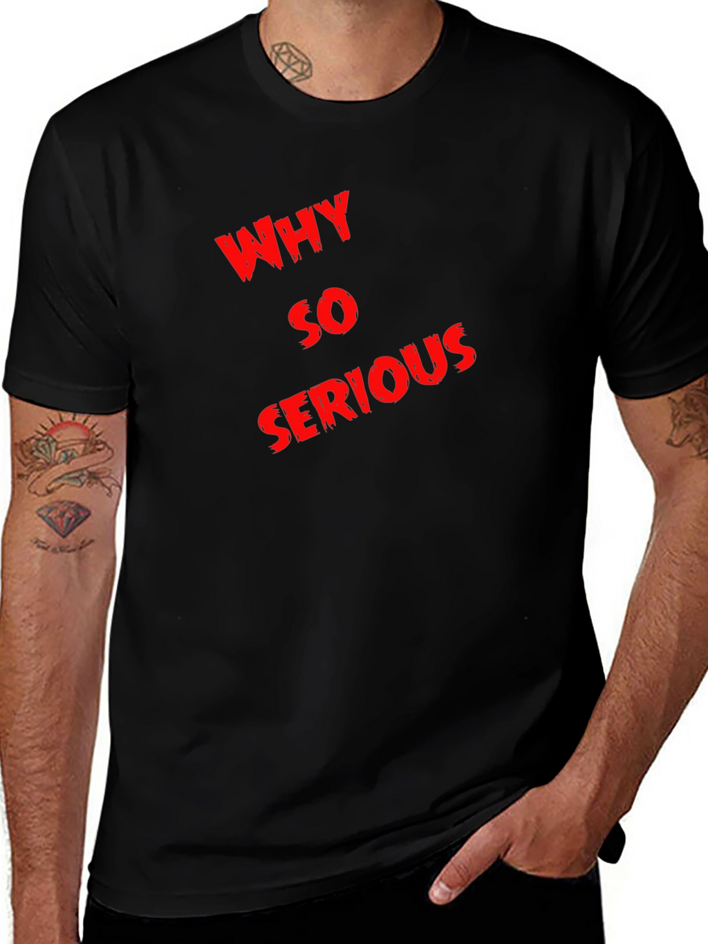 Why So Serious Graphic Tee - Black Cotton T-Shirt