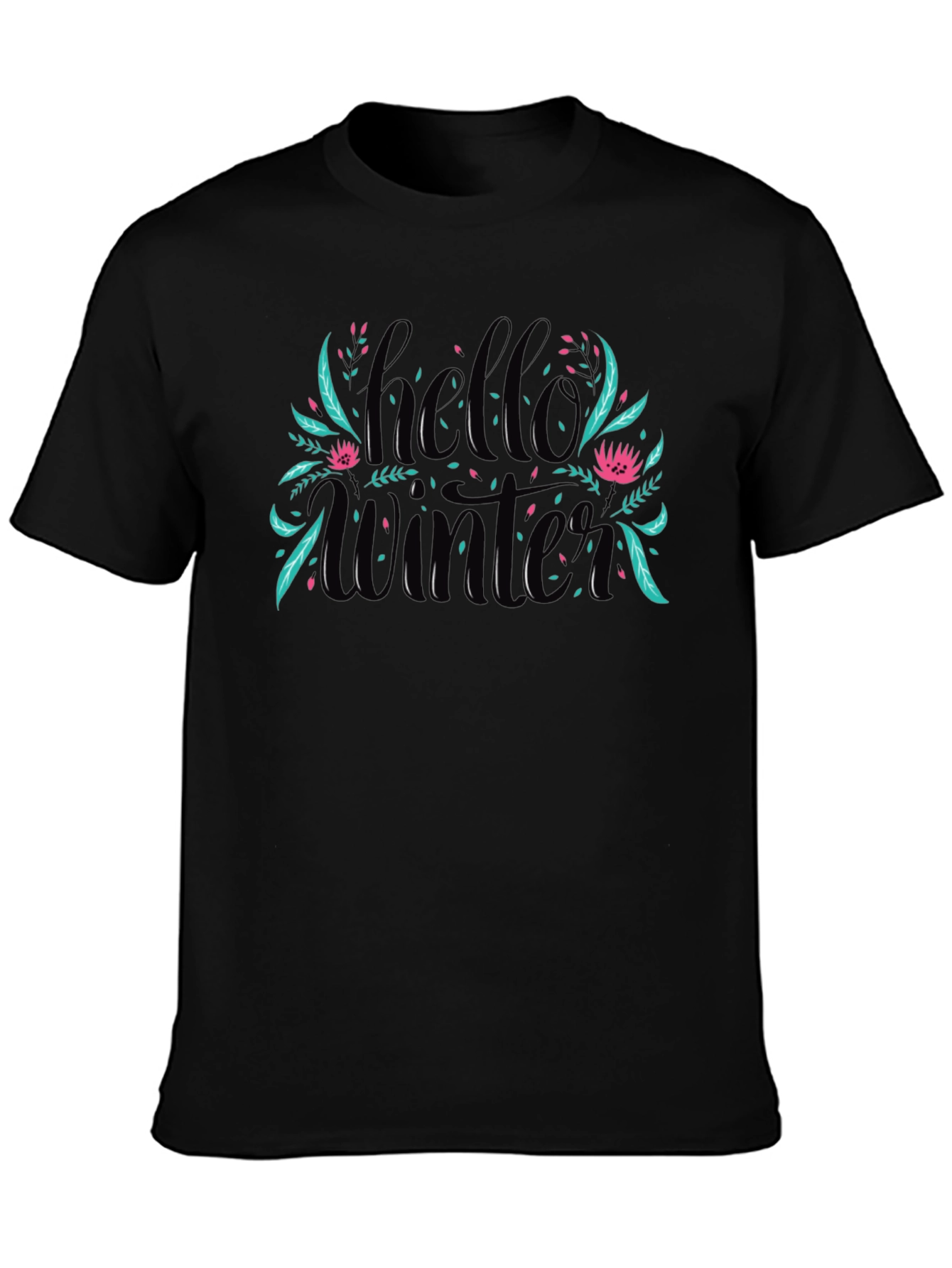 Hello Winter Graphic Tee - Black