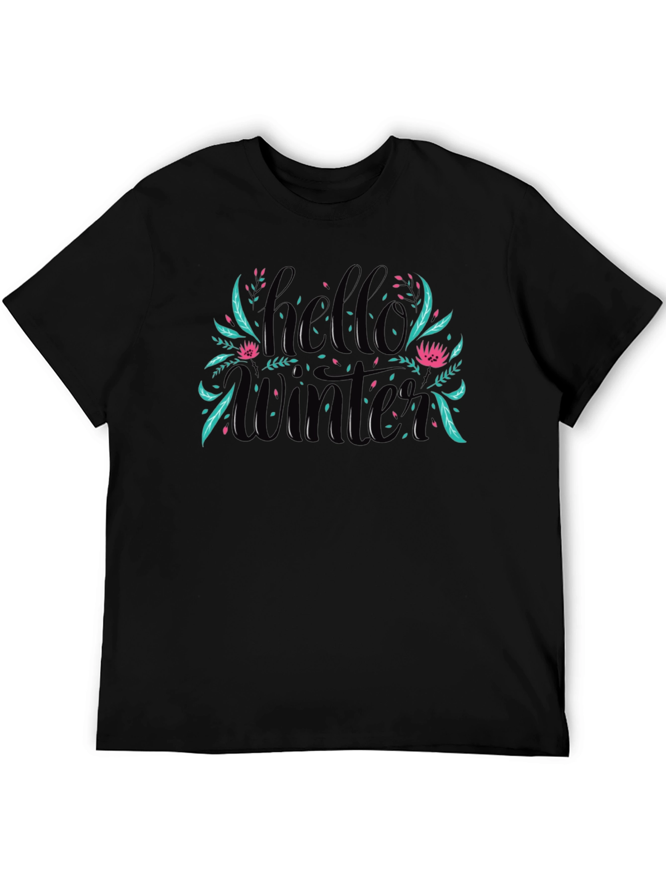 Hello Winter Graphic Tee - Black