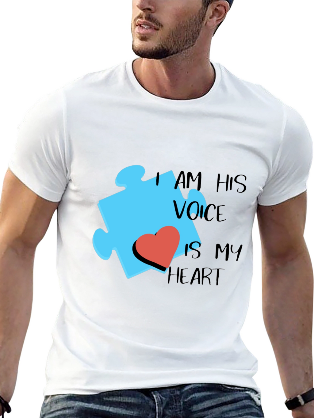 Autism Awareness Puzzle Piece Heart Graphic Tee