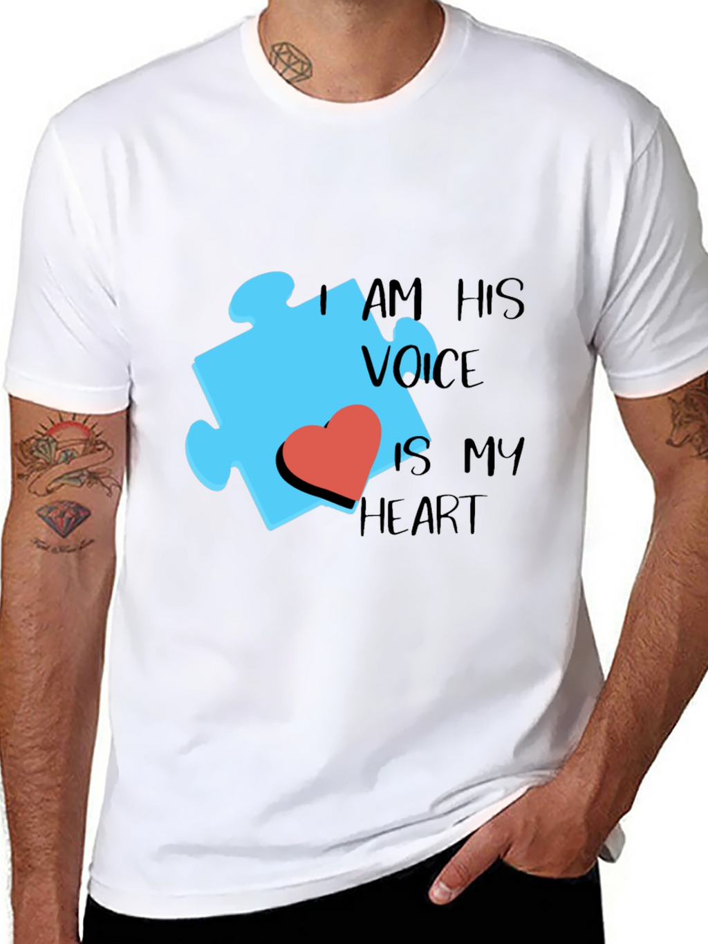 Autism Awareness Puzzle Piece Heart Graphic Tee