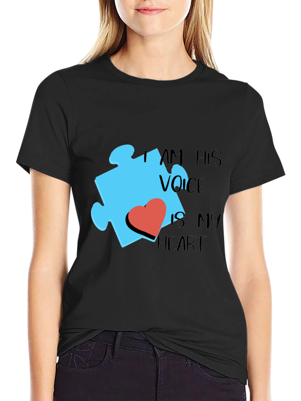 Autism Awareness Puzzle Piece Heart Graphic Tee