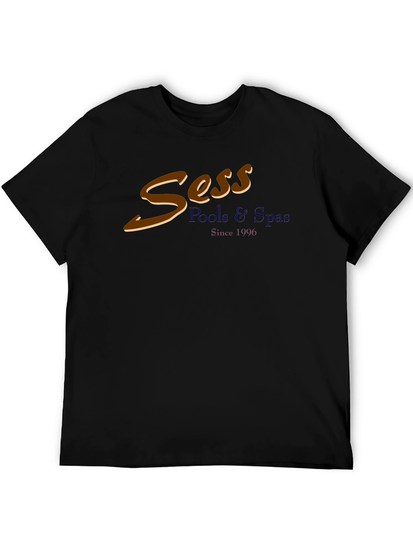 Sess Pools & Spa Black Graphic T-Shirt