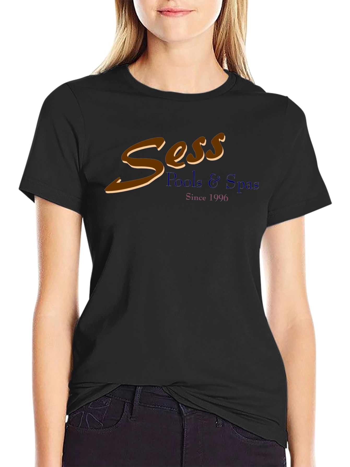 Sess Pools & Spa Black Graphic T-Shirt