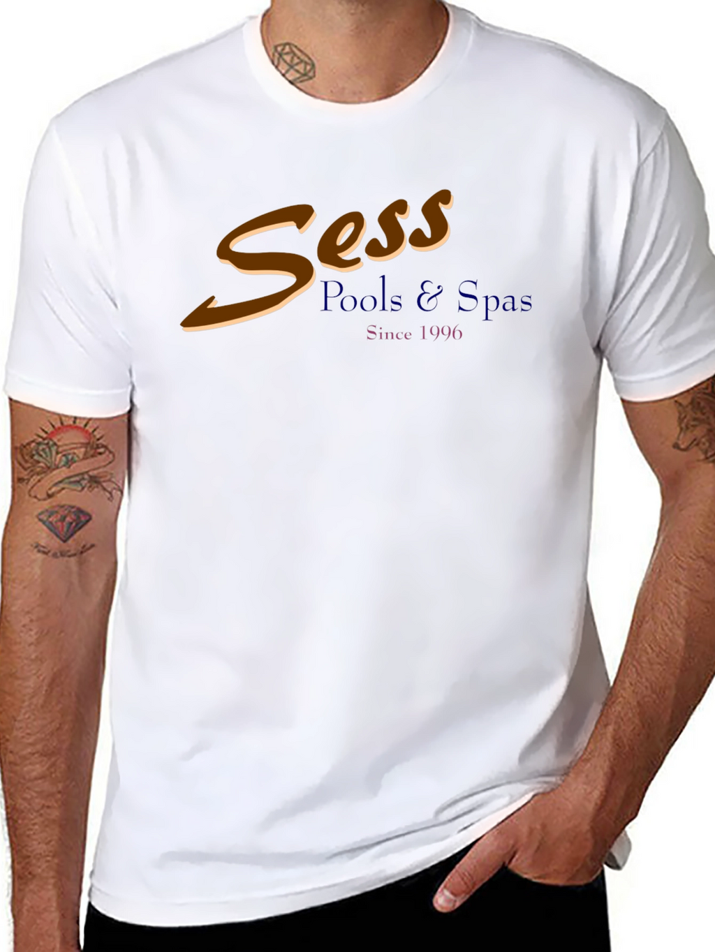 Sess Pools & Spa Black Graphic T-Shirt