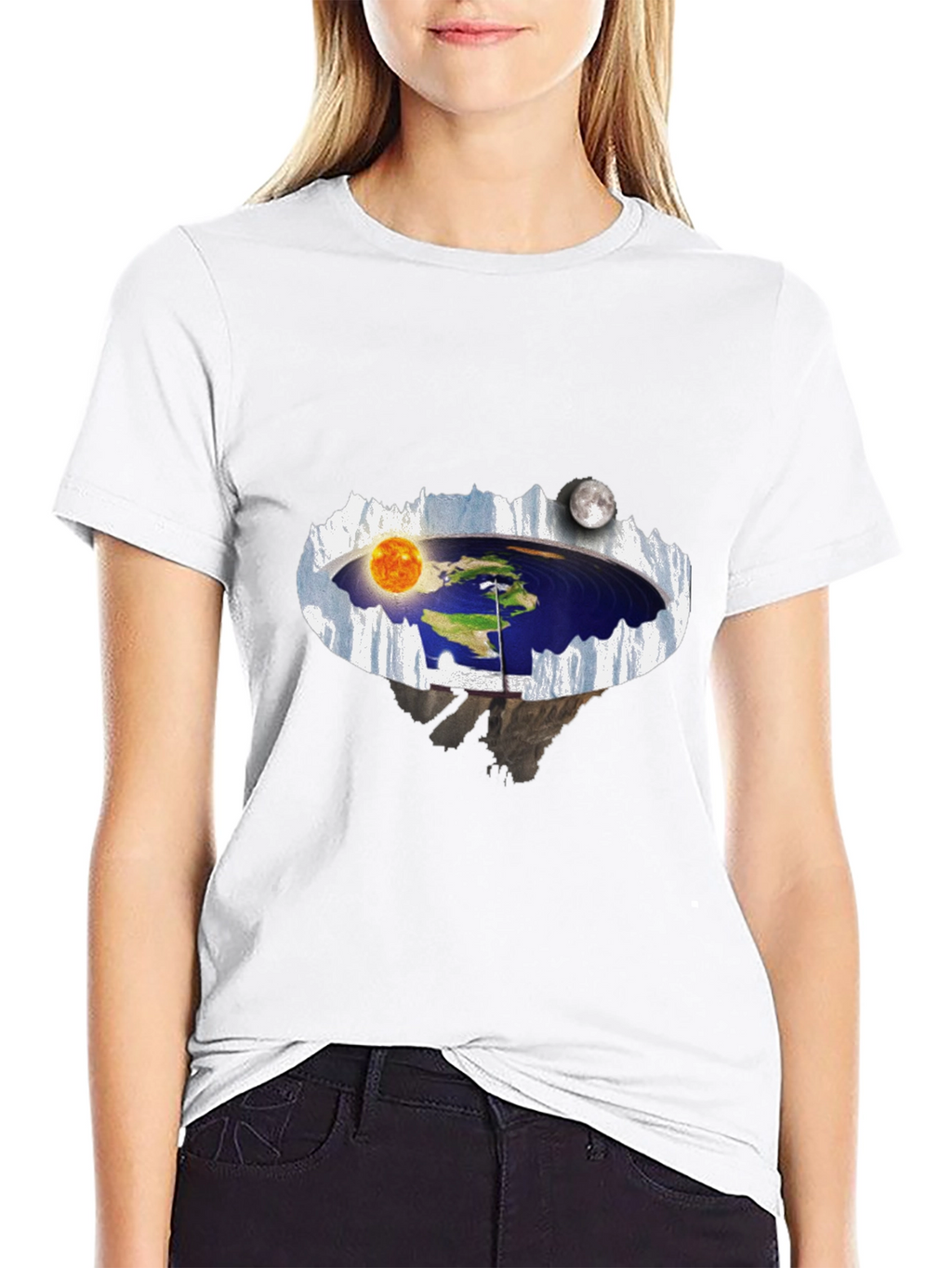 Flat Earth T-Shirt - Sun & Moon