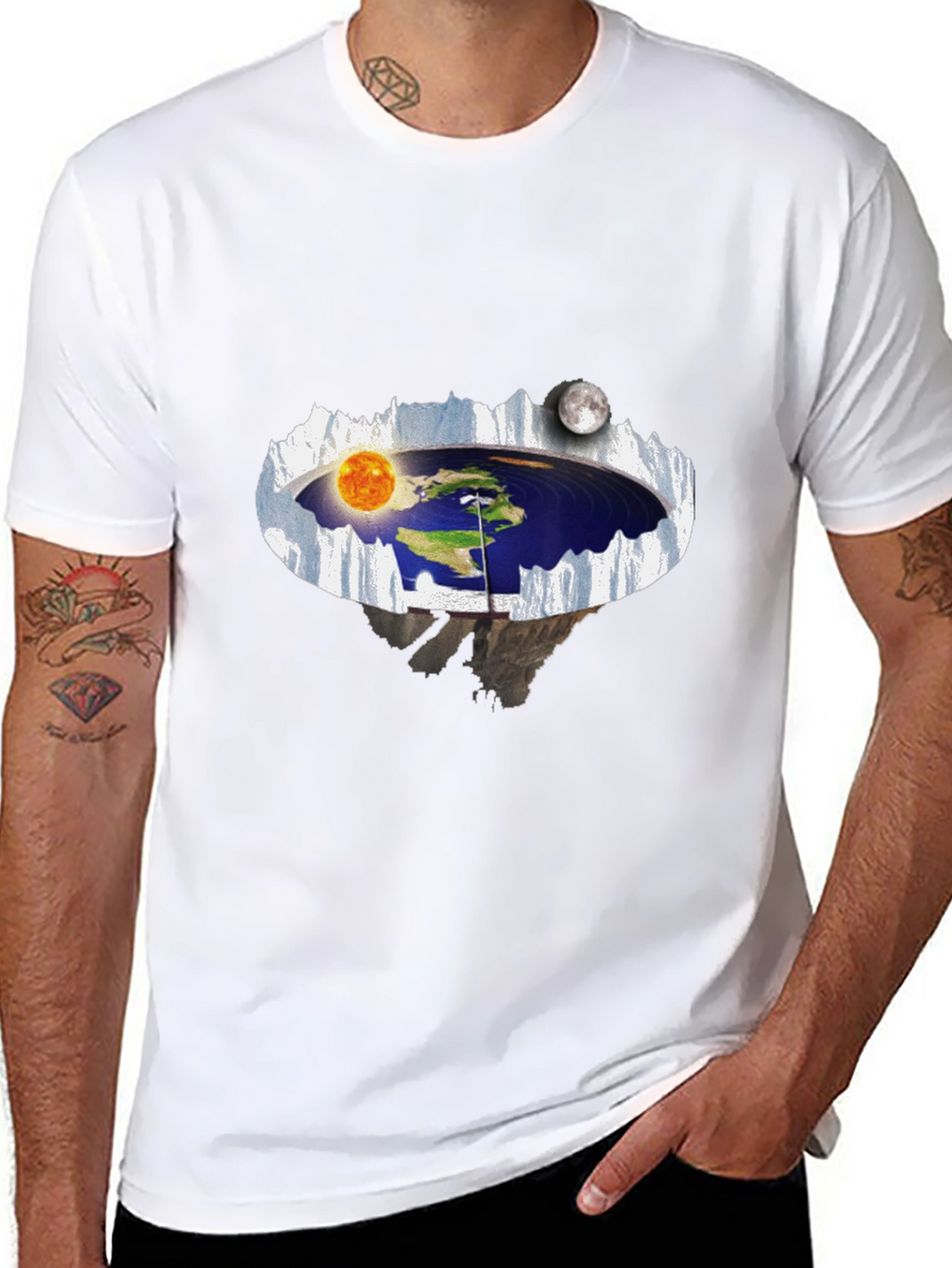 Flat Earth T-Shirt - Sun & Moon