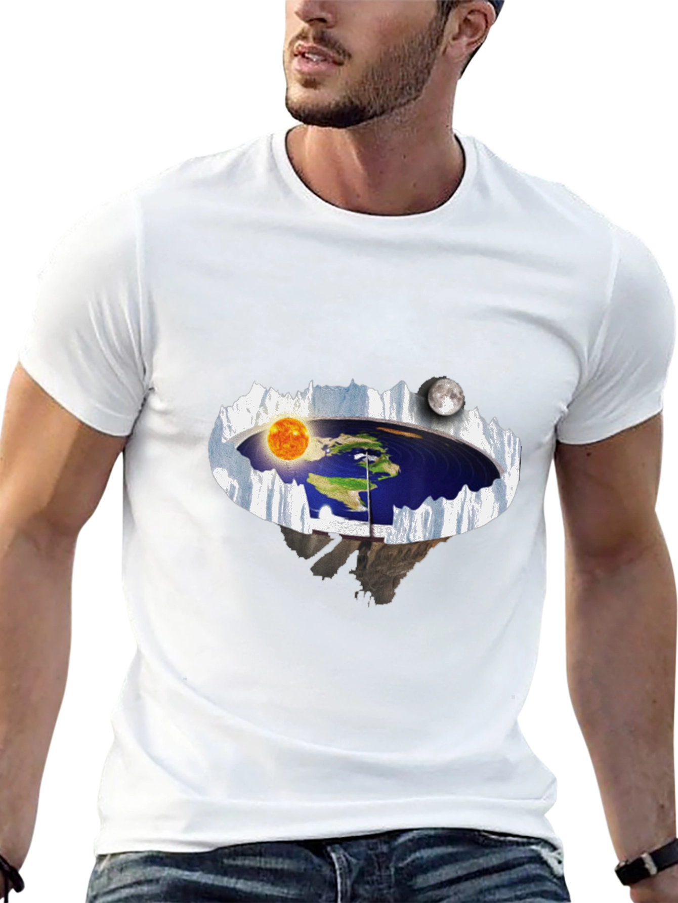 Flat Earth T-Shirt - Sun & Moon