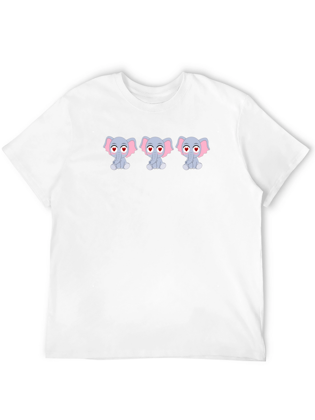 Cute Elephant Graphic Tee - Love Eyes Design