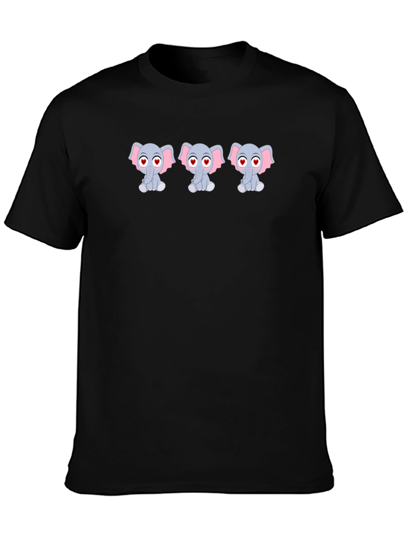 Cute Elephant Graphic Tee - Love Eyes Design