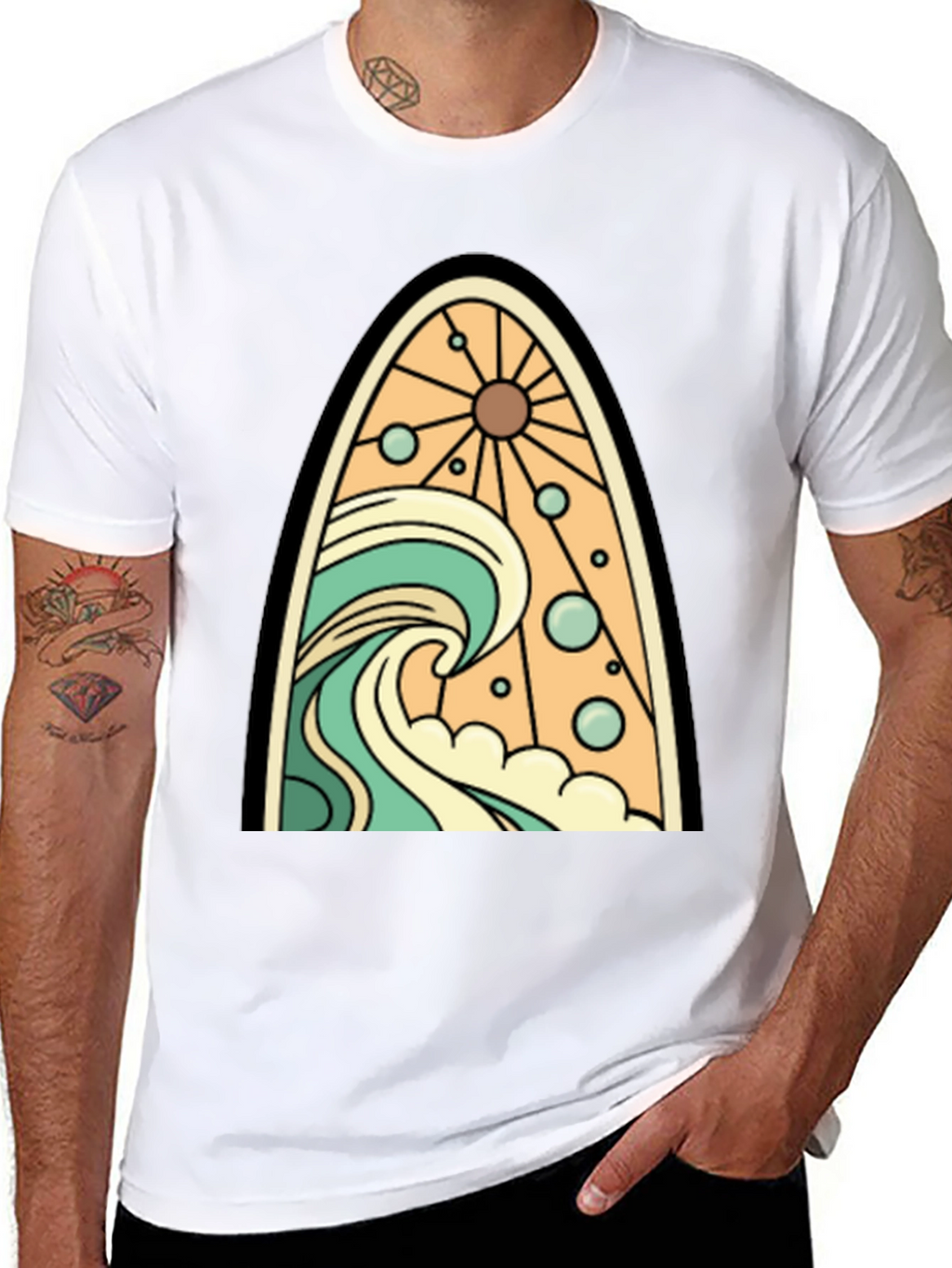 Surfboard Wave Graphic Tee
