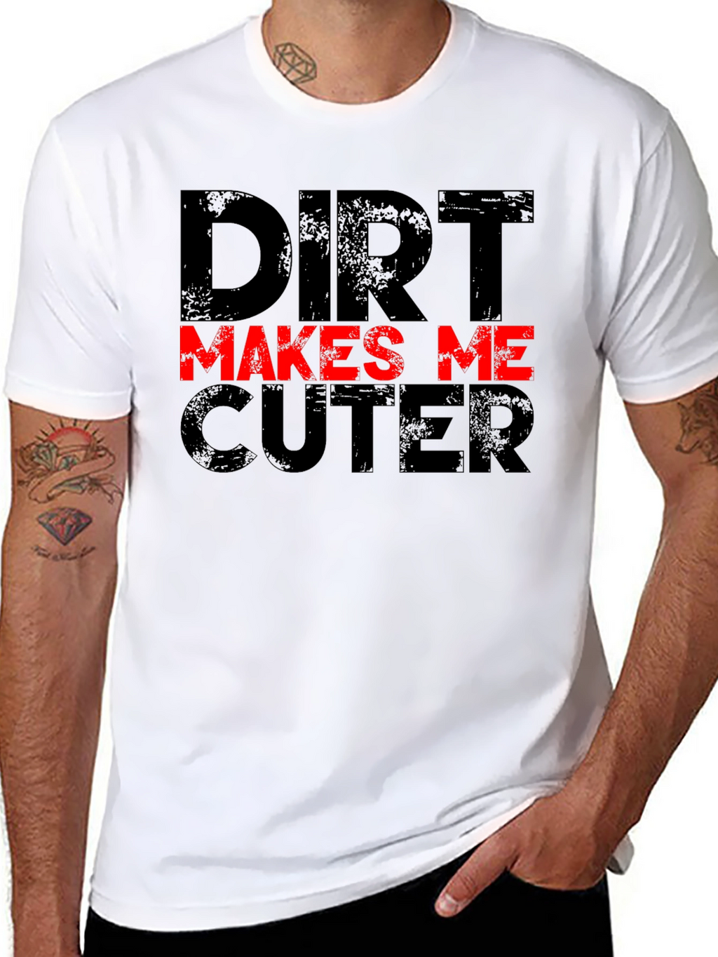 Dirt Makes Me Cuter Black Graphic T-Shirt