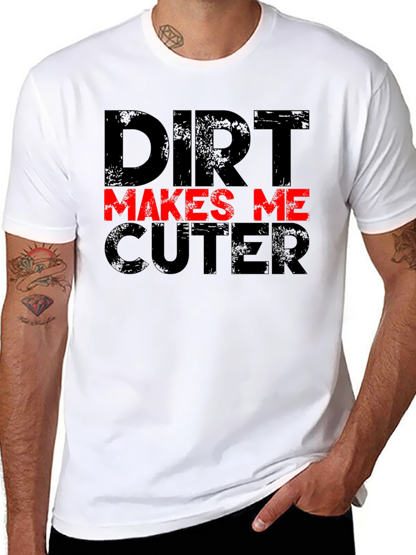 Dirt Makes Me Cuter Black Graphic T-Shirt