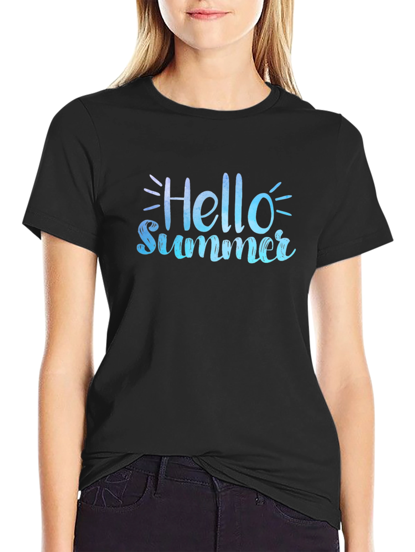 Hello Summer Black T-Shirt