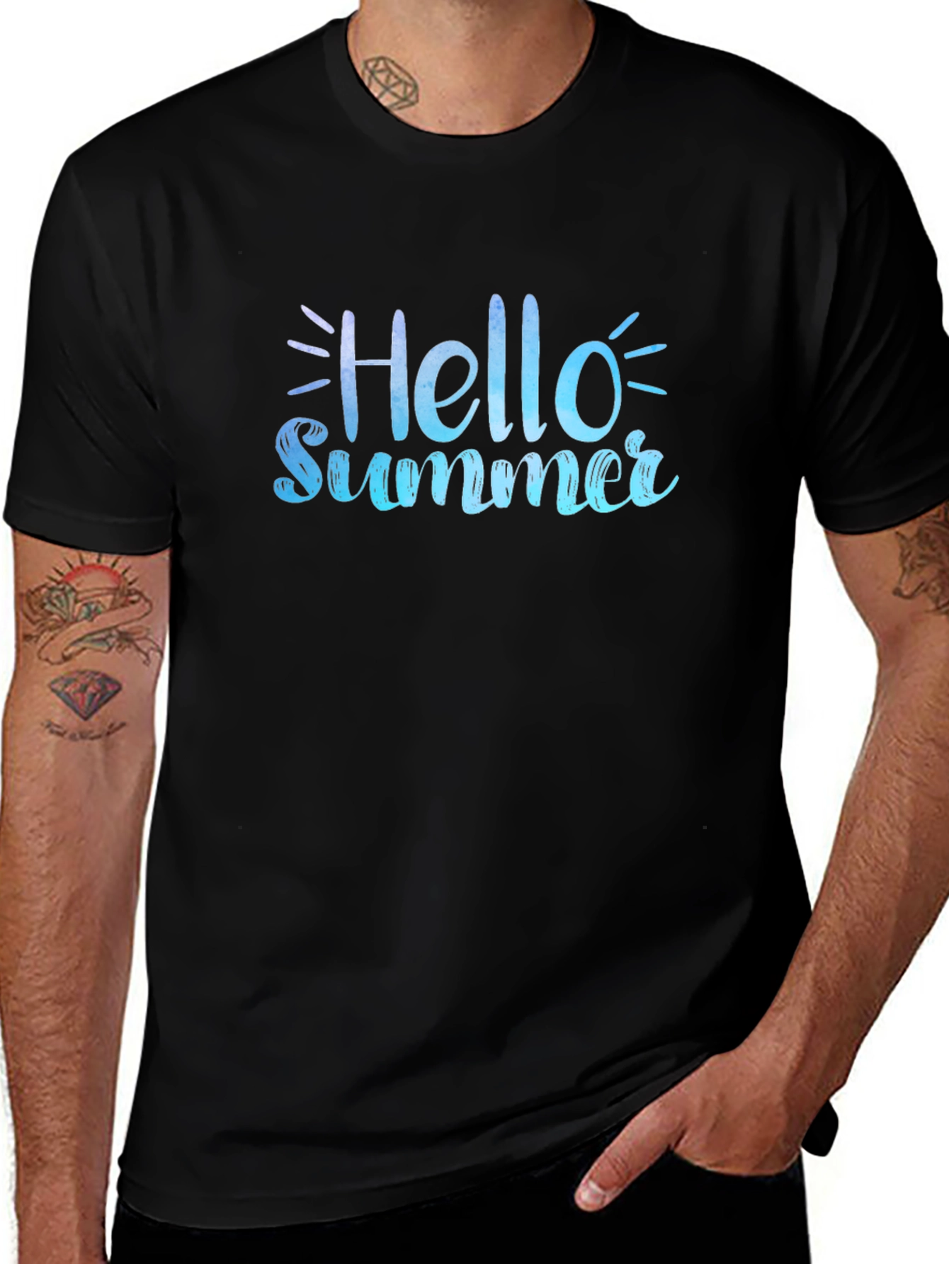 Hello Summer Black T-Shirt