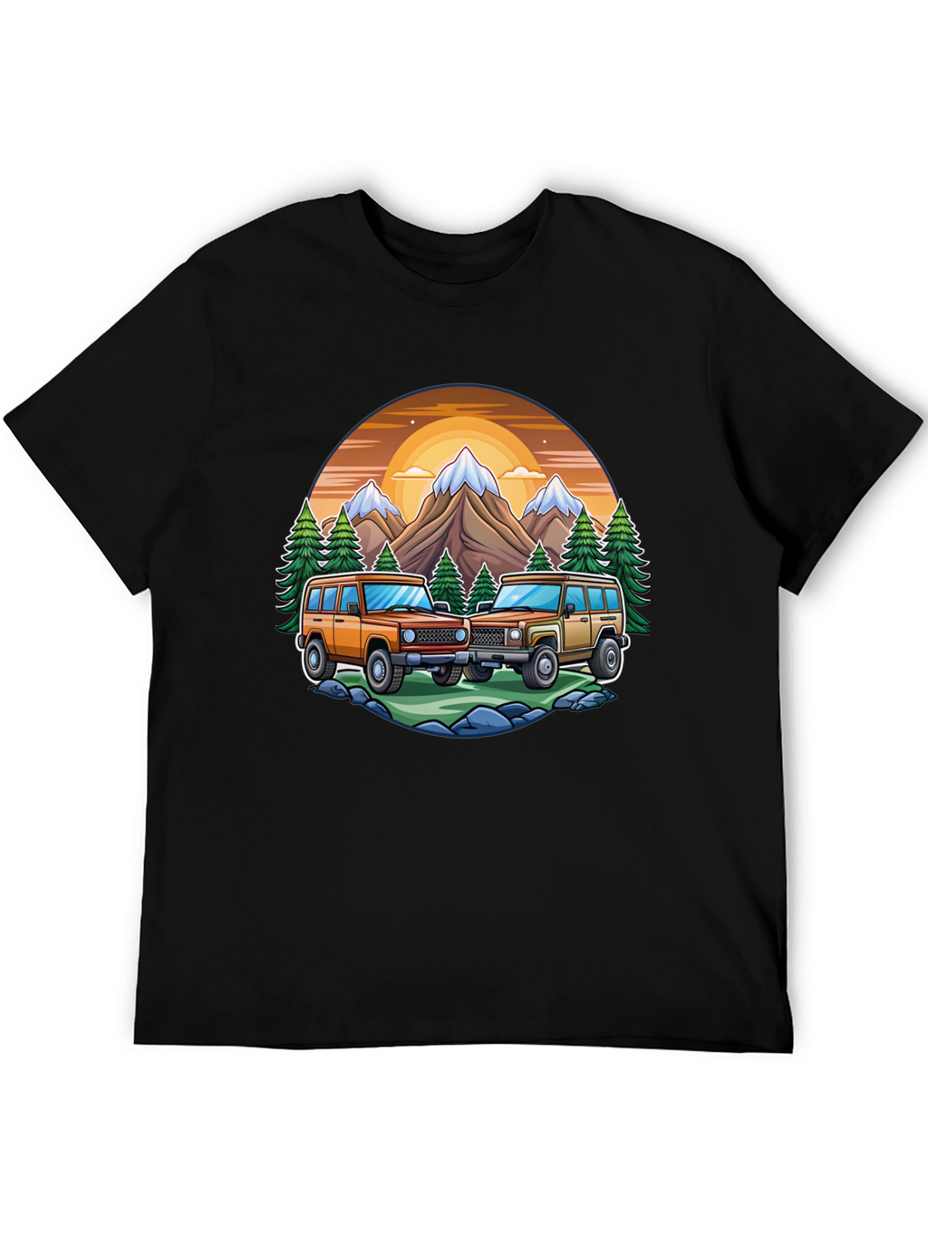 Off-Road Adventure T-Shirt - Mountain Scene