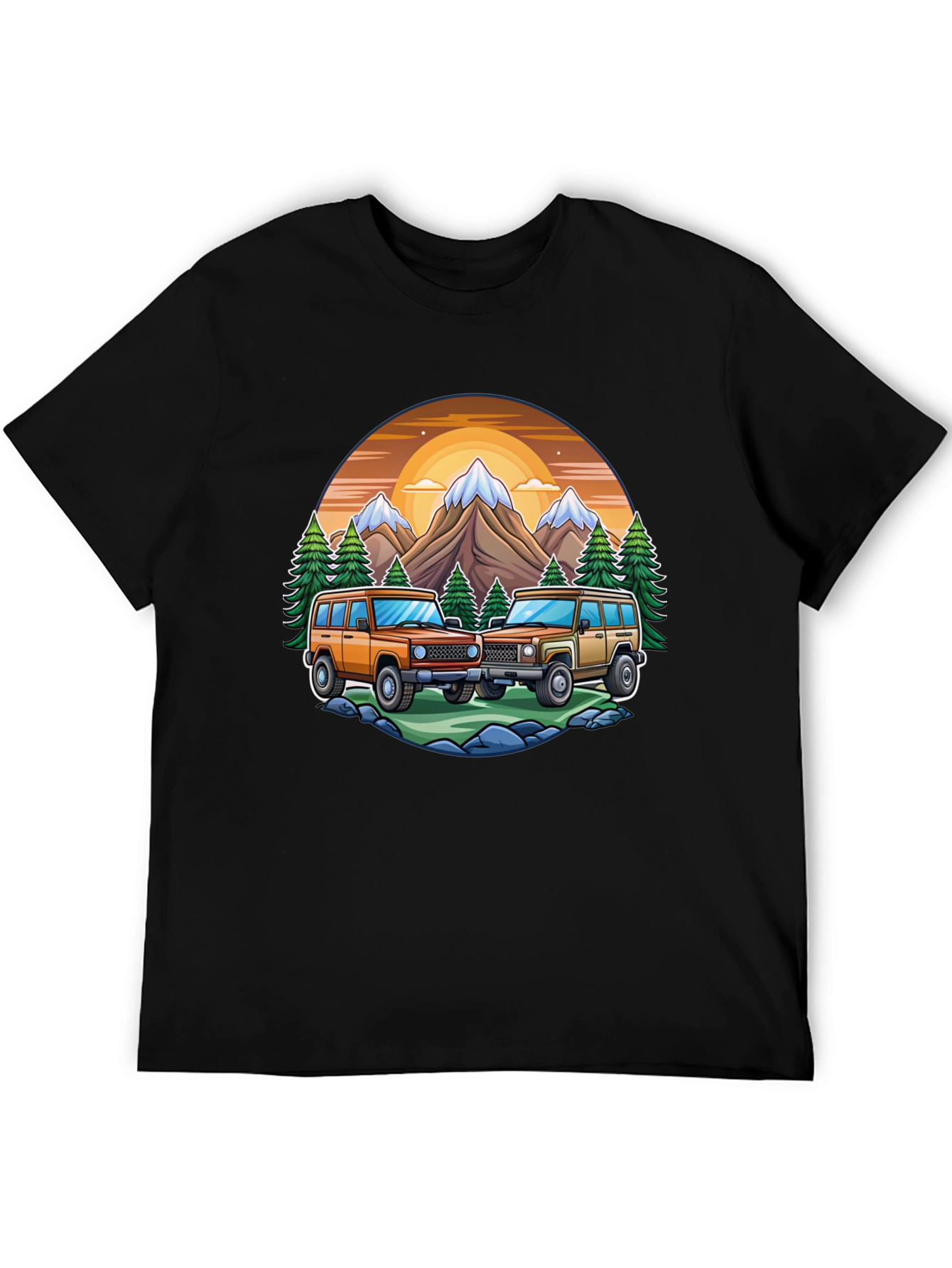 Off-Road Adventure T-Shirt - Mountain Scene