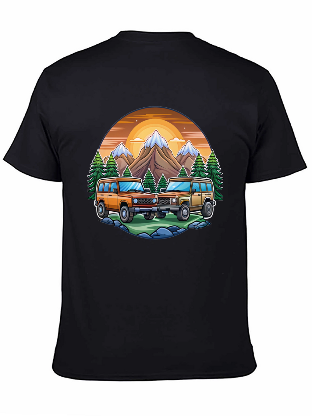 Off-Road Adventure T-Shirt - Mountain Scene