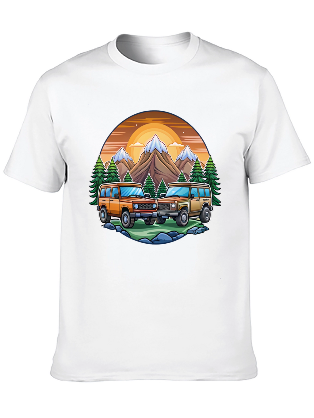 Off-Road Adventure T-Shirt - Mountain Scene