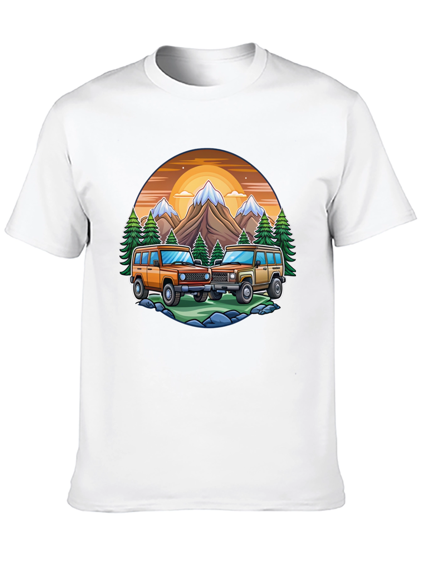 Off-Road Adventure T-Shirt - Mountain Scene