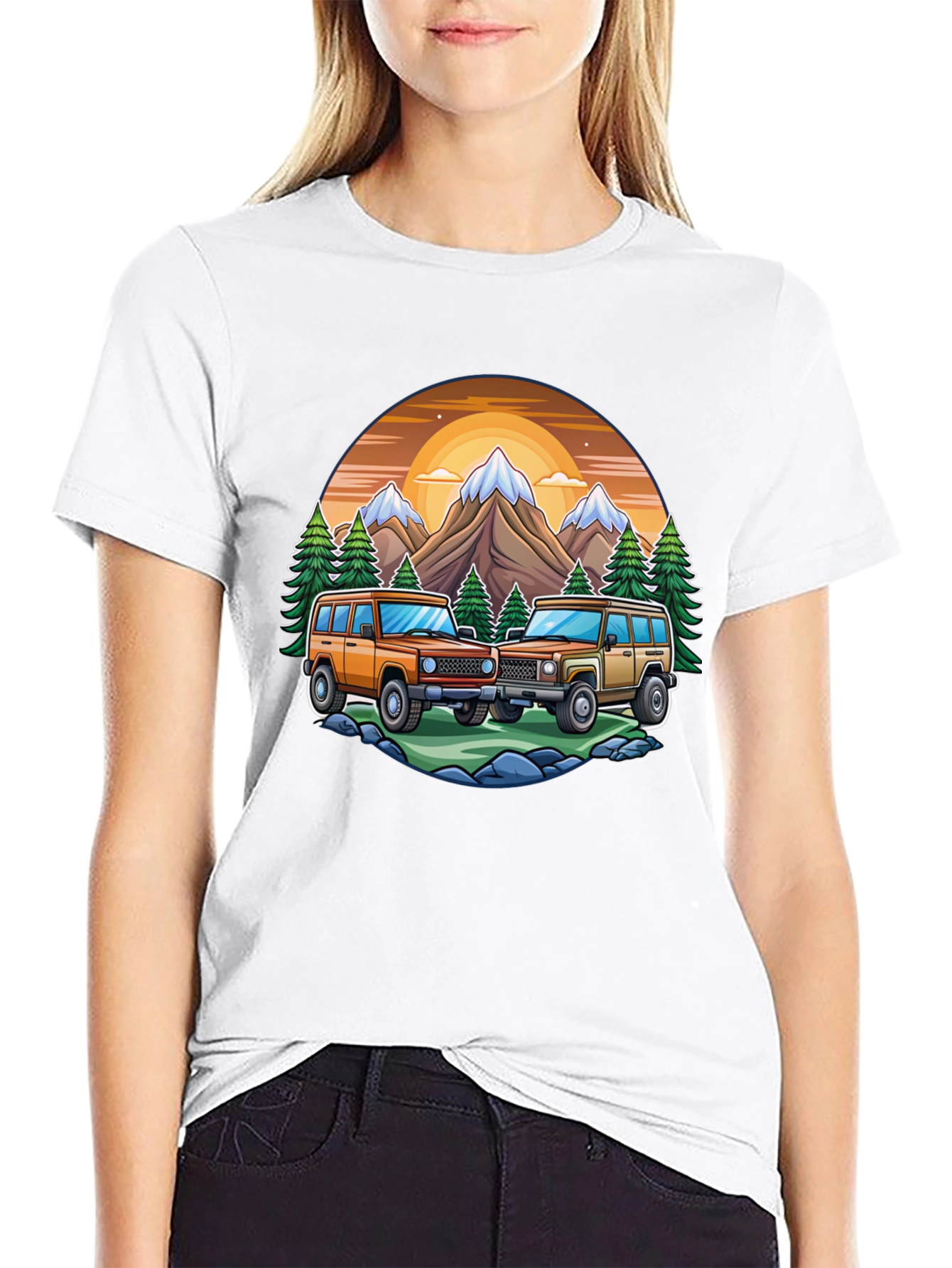 Off-Road Adventure T-Shirt - Mountain Scene