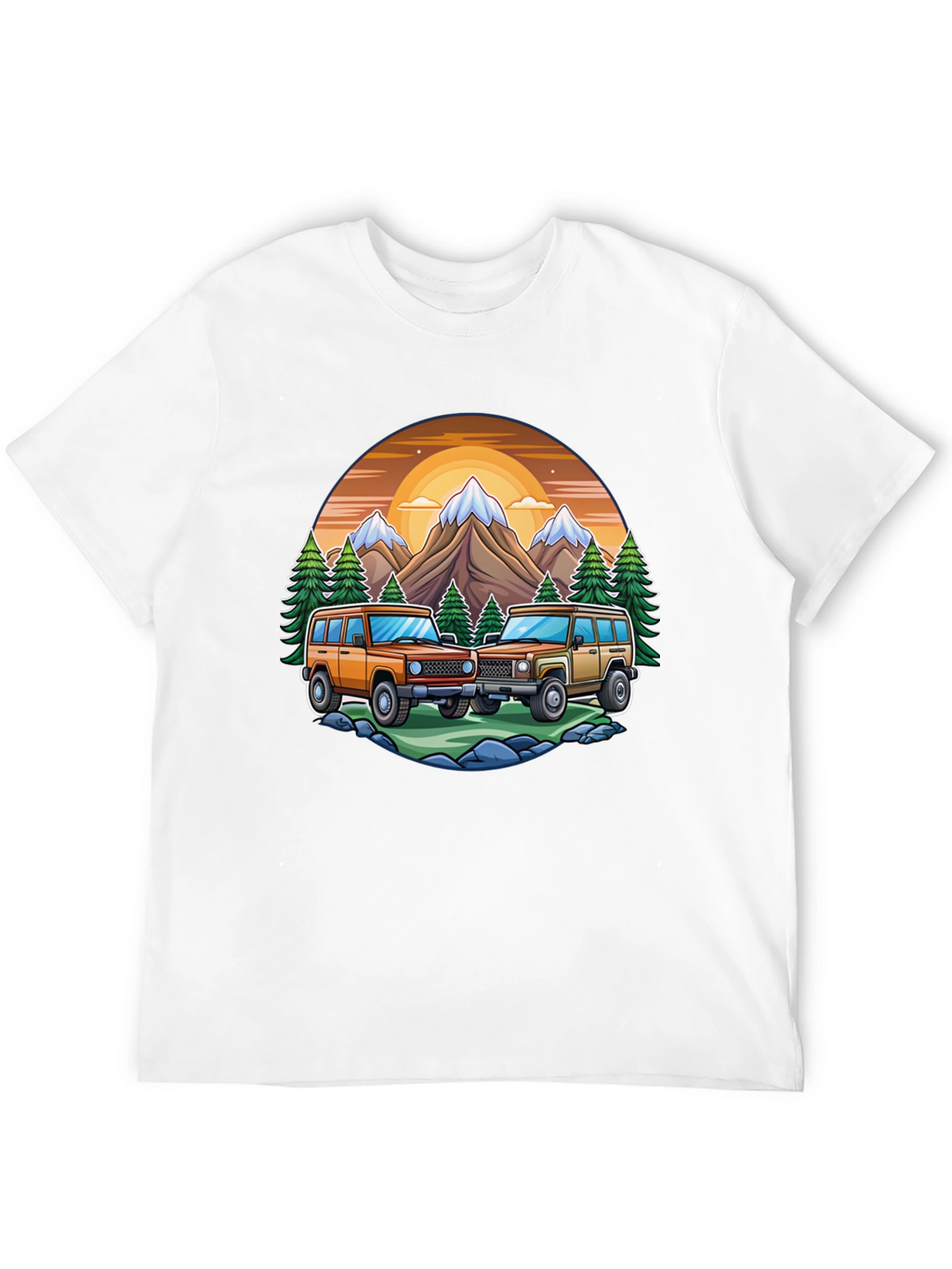 Off-Road Adventure T-Shirt - Mountain Scene