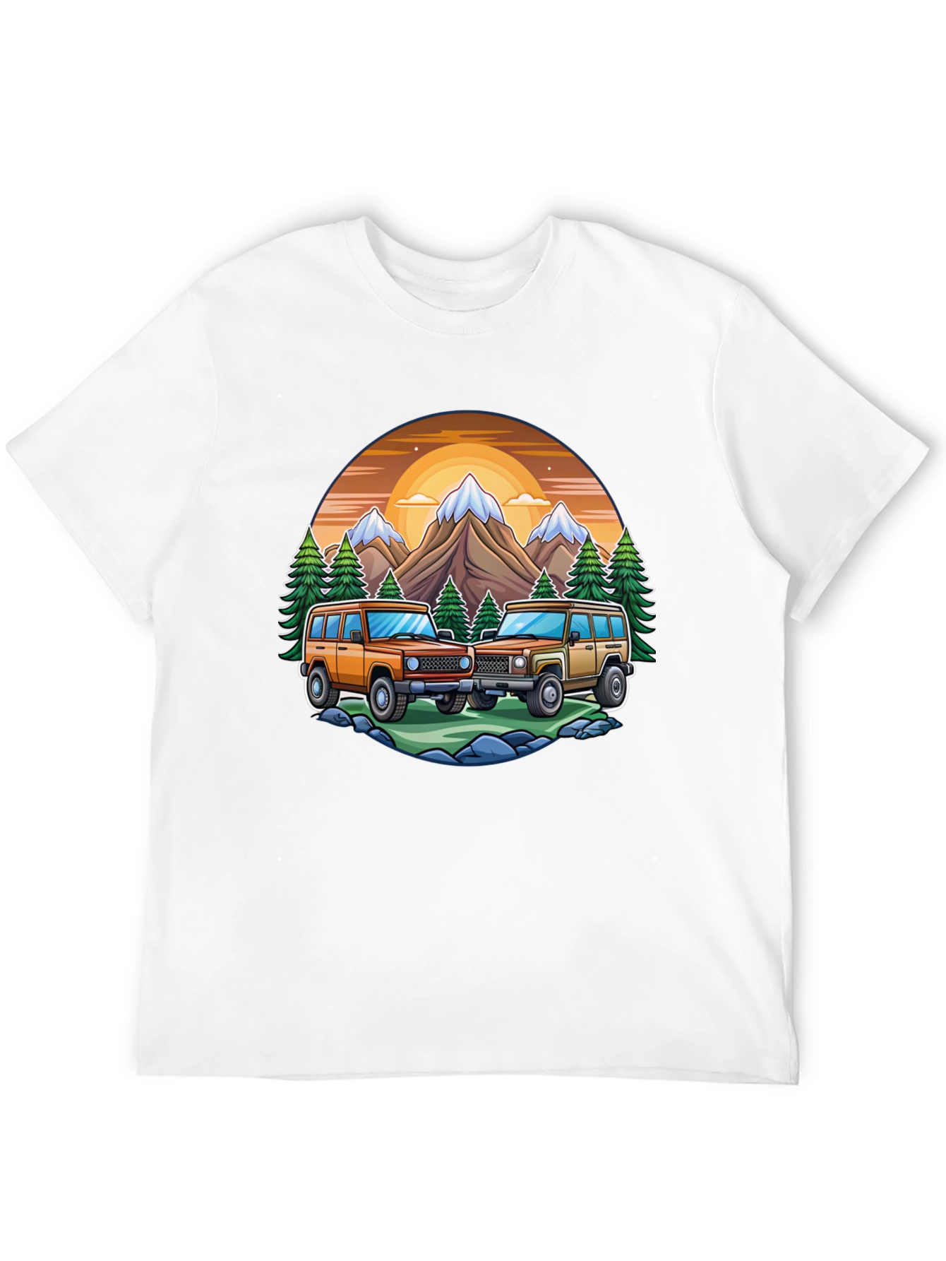 Off-Road Adventure T-Shirt - Mountain Scene