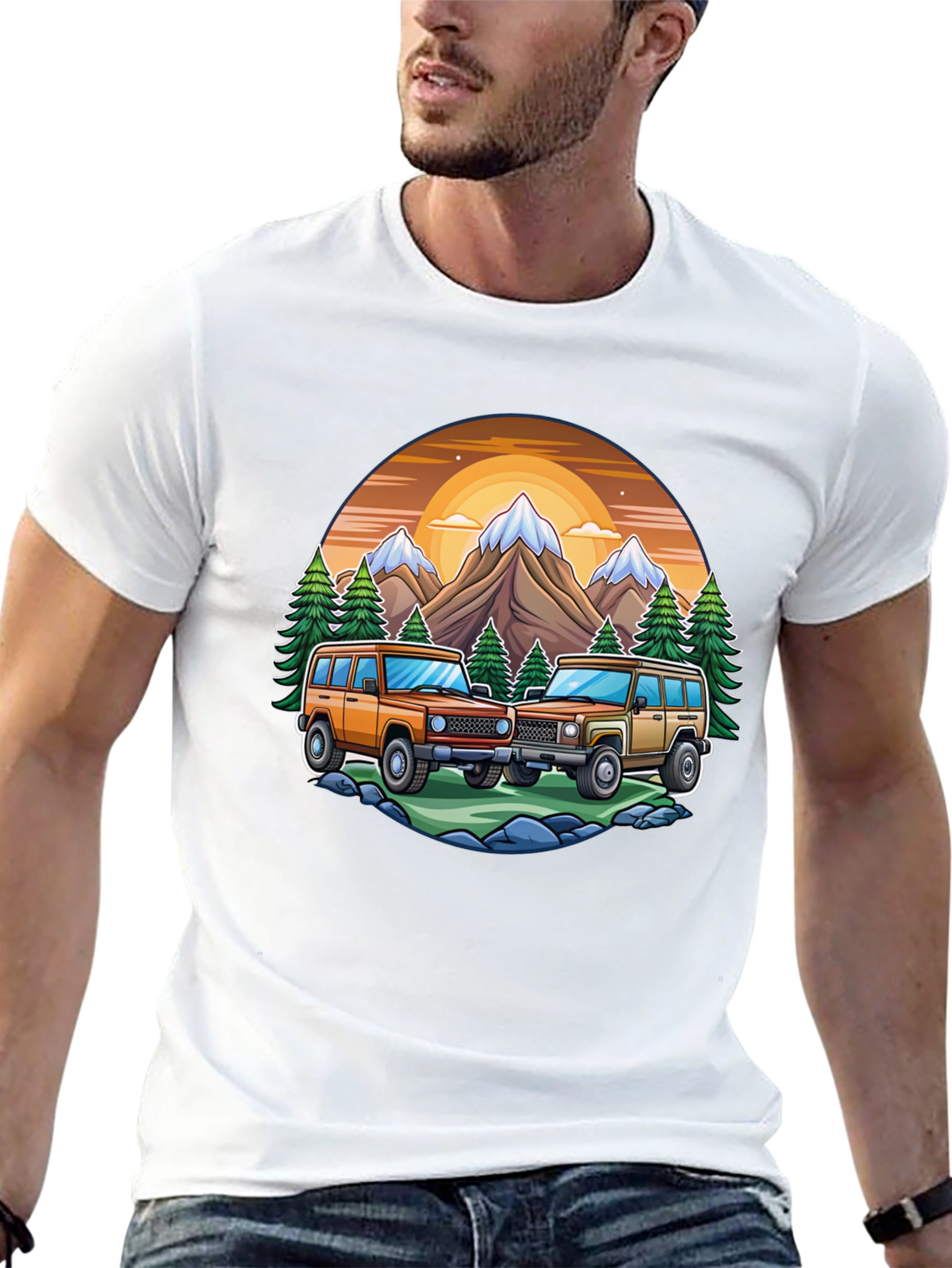 Off-Road Adventure T-Shirt - Mountain Scene