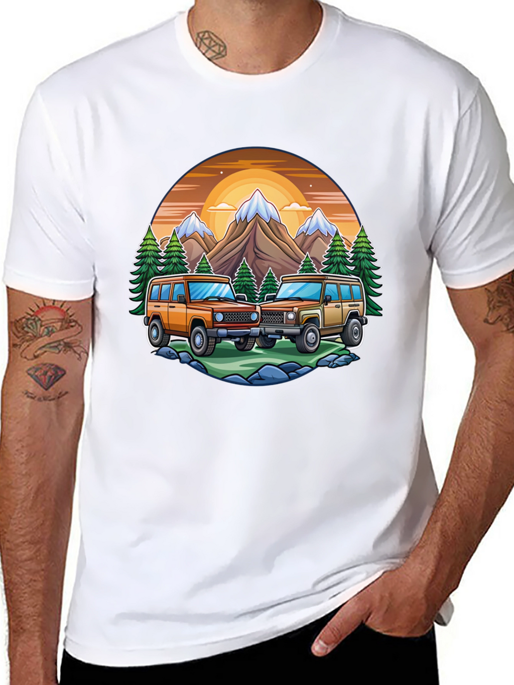 Off-Road Adventure T-Shirt - Mountain Scene