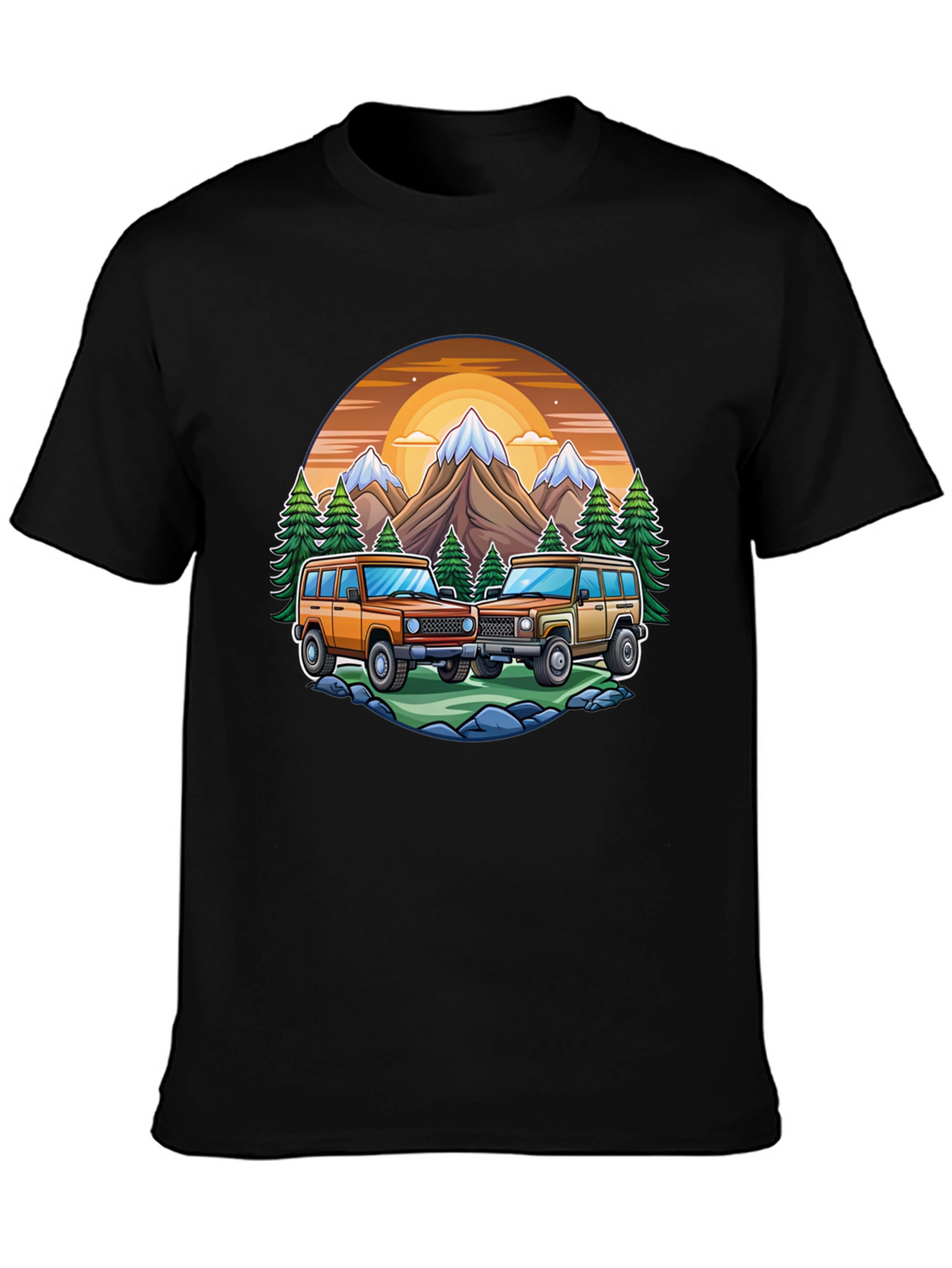 Off-Road Adventure T-Shirt - Mountain Scene