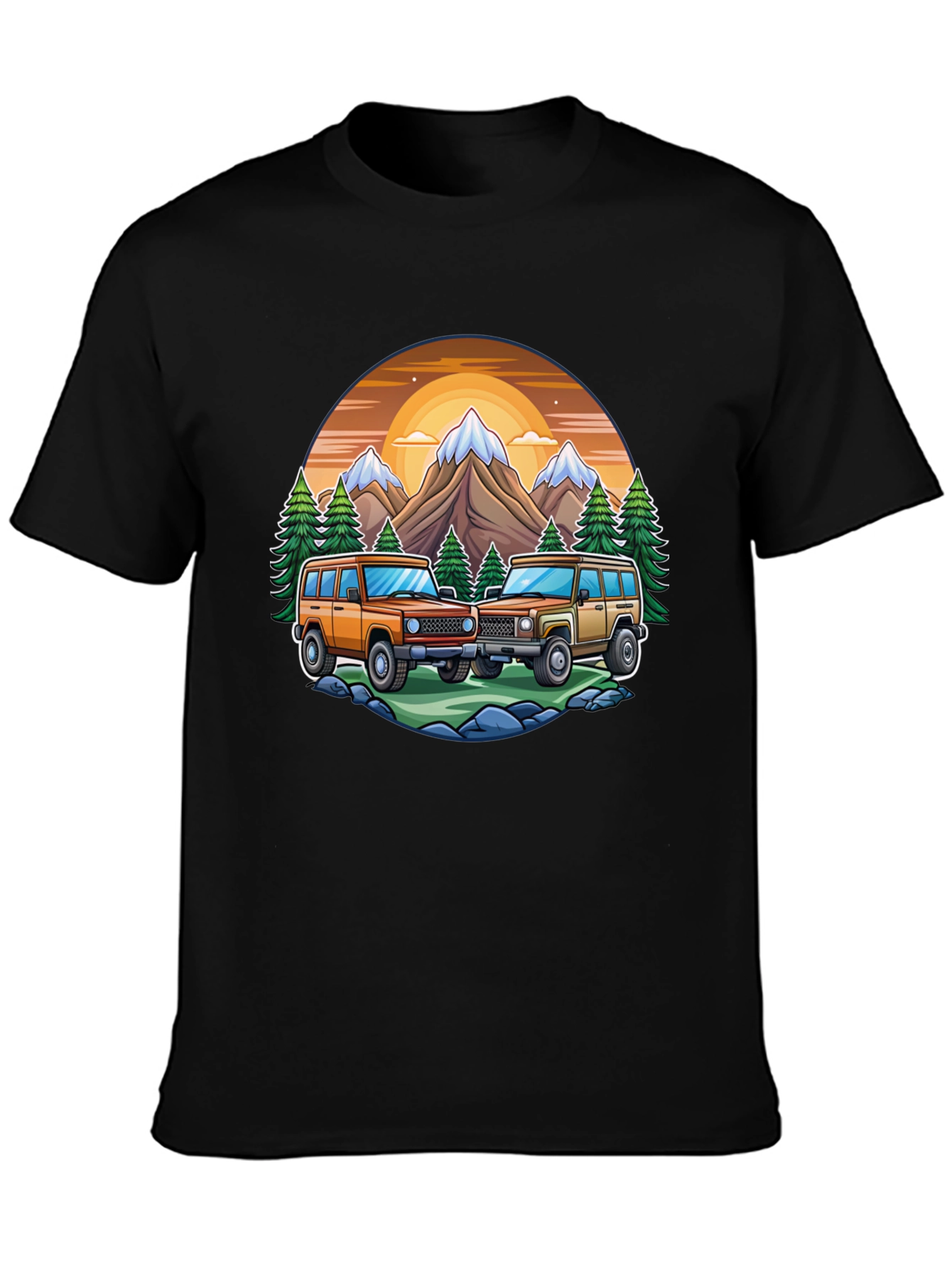 Off-Road Adventure T-Shirt - Mountain Scene